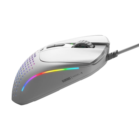 Glorious Model I 2 66 Gram 9 Düğmeli Kablolu Oyuncu Mouse Beyaz - 2