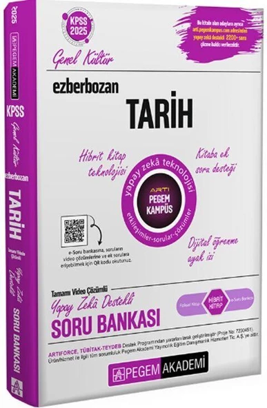 2025 KPSS Genel Yetenek Genel Kültür Tarih Ezberbozan Soru Bankası Pegem Yayınları