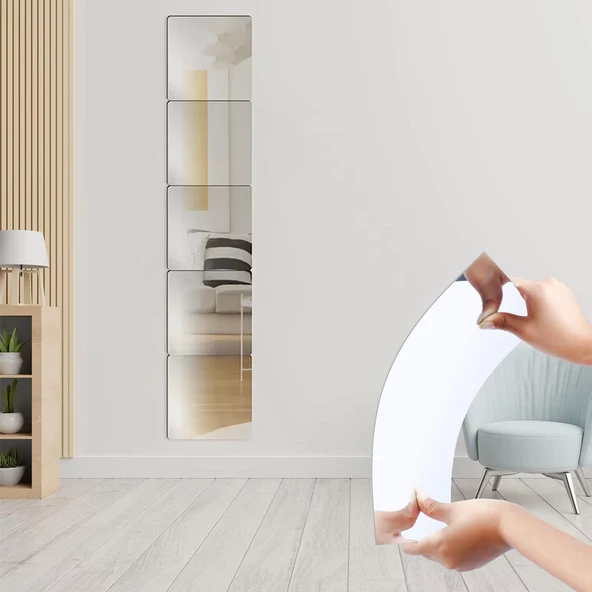 SUNUP SN-24979 50X50CM KENDİNDEN YAPIŞKANLI ESNEK PVC DUVAR AYNASI PANEL STİCKER ÇIKARTMA - 3