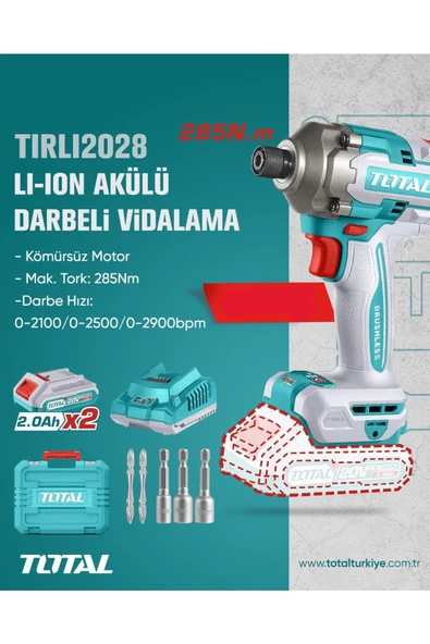 Li-On Akülü Darbeli Vidalama Kömürsüz Motor TIRLI2028 NMS HIRDAVAT