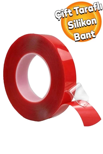 Çift Taraflı Şeffaf Silikon Bant Montaj Bandı 18 mm X 2 Metre Uzunluk Güçlü Bant NMS HIRDAVAT