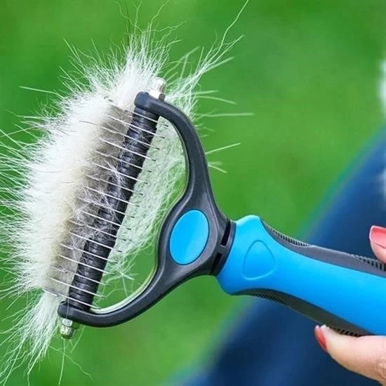 Plastik Saplı Metal Kedi Köpek Bakım Kıtık Tüy Topak Açıcı Tarak - 3