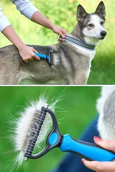Plastik Saplı Metal Kedi Köpek Bakım Kıtık Tüy Topak Açıcı Tarak - 8