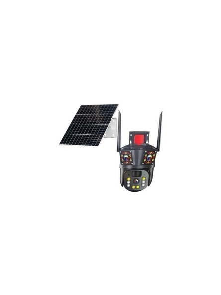 Apronx 6mp Solar 3.6 mm APX-WSP348 4g Çift Kamera 49 LED Wifi Ptz