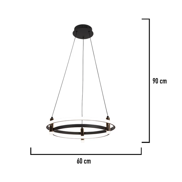 Apliqa Blom Yuvarlak 112 Watt Siyah  Modern Oturma Odası Salon Sarkıt Led Avize - Resim 3