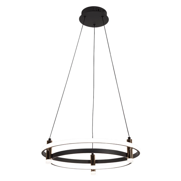 Apliqa Blom Yuvarlak 112 Watt Siyah  Modern Oturma Odası Salon Sarkıt Led Avize - Resim 2