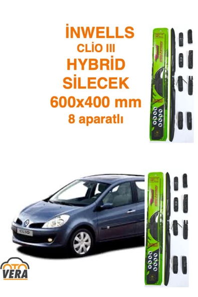 Inwells Clio 3 Inwells HYBRİD 8 aparatlı Silecek Takımı  600x400