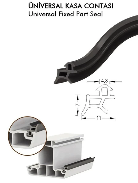 Contacall Kaliteli Pvc Kapı Pencere Fitili Değişim Contası TPE Silikonlu 50 Metre Siyah - 5