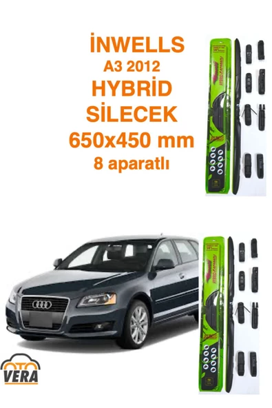 Inwells Audi A3 2012 - 2020  Inwells HYBRİD 8 aparatlı Silecek Takımı  650x450 ürün görseli