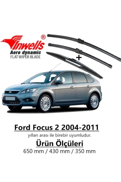 Inwells Ford Focus 2 2004 - 2011 Ön Ve Arka Muz Silecek Takımı ürün görseli