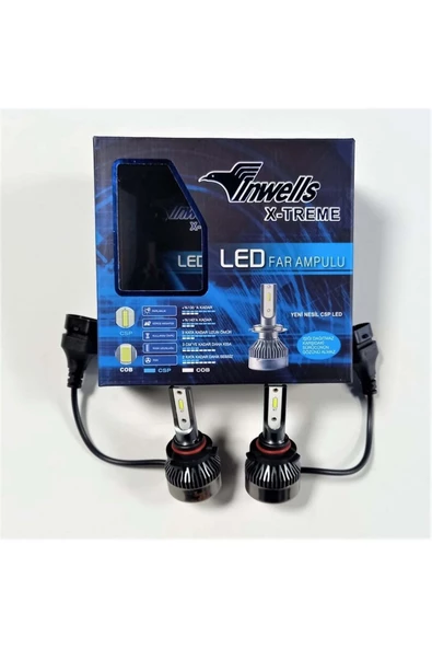 Inwells 9005 (HB3) Yeni Nesil Metal Turbo Led Xenon Ampul Seti 6000k - Resim 2