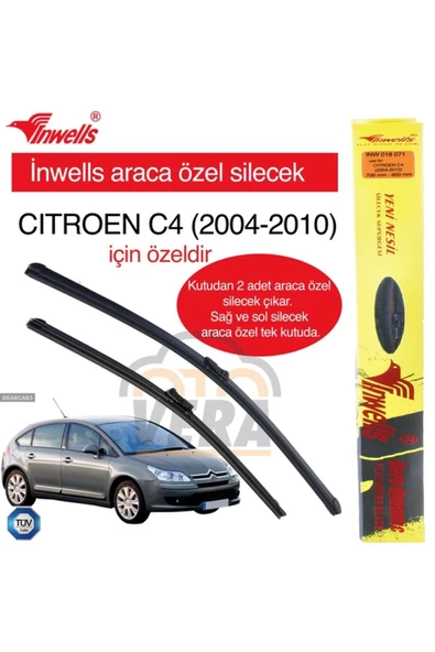 Inwells Citroen C4 Inwells Muz Silecek Takımı (2005-2009) 700mm / 600mm Aparatlı ürün görseli