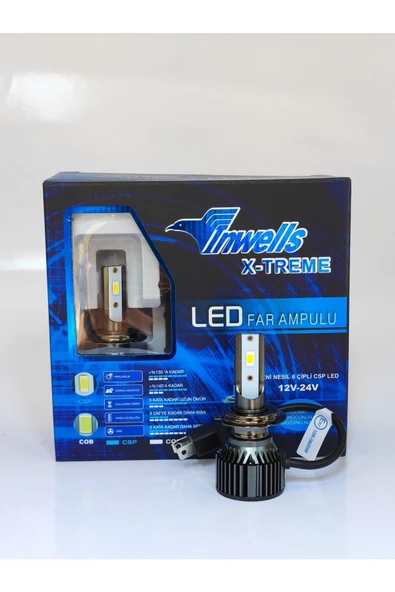 Inwells H7 Led Xenon Far Ampulü - Xtreme Serisi Yeni Nesil Csp Çip Led'li