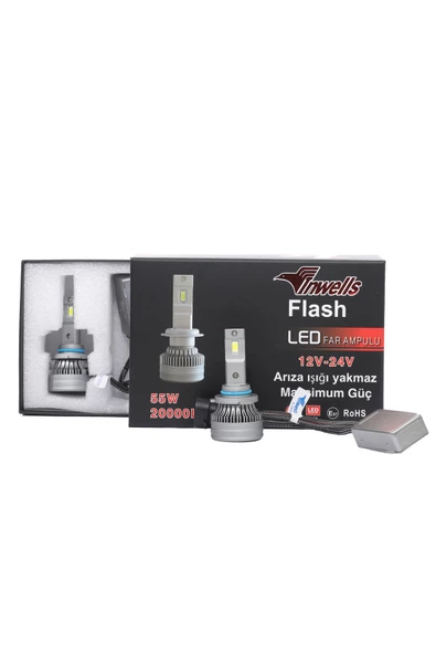 Inwells Yeni Flash Csp Led Xenon (ZENON) 9006 20,000 Lümen Arıza Işığı Yakmaz 12-24 V Uyumlu