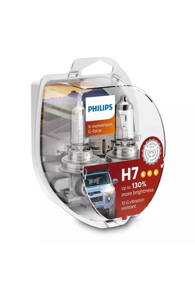 Philips X-treme Vision G-force H7 Otomobil Far Ampulü 12972xvgs2 %130