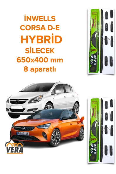 Inwells Opel Corsa D / E  2006-2017 İnwells 8 Aparatlı Yeni Hybrid Silecek Takımı