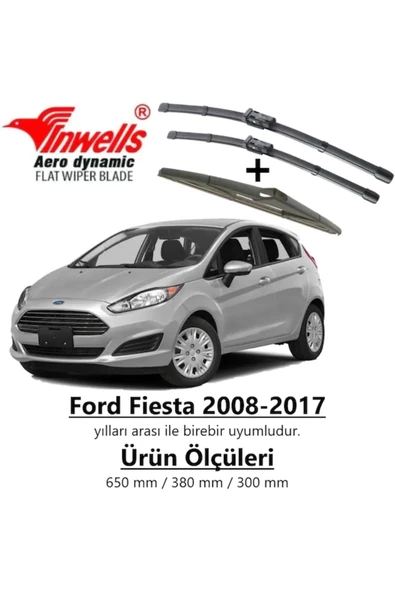 Inwells Ford Fiesta Ön Arka Muz Silecek Takımı (2008-2017) - Resim 2