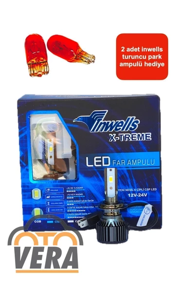 Inwells X-treme Çipli Led Xenon (ZENON) H7 2 Adet Turuncu Park