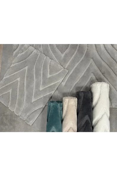 Zebra Casa Lana Pamuk Paspas Seti Mint - Resim 5