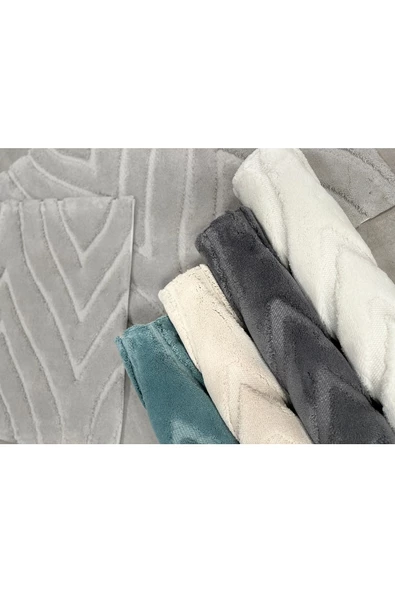 Zebra Casa Lana Pamuk Paspas Seti Mint - Resim 4