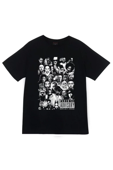 fame-stoned Hip Hop Songs Parental Advisory Baskılı T-shirt