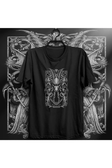 fame-stoned Unisex Siyah Oğlak Burcu Baskılı T-shirt