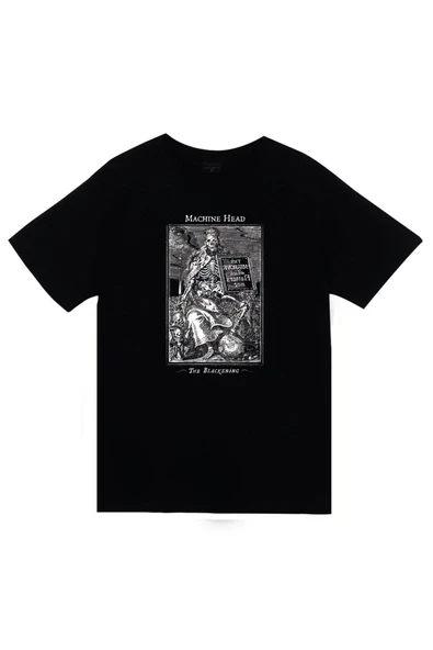 fame-stoned Machine Head Baskılı T-shirt