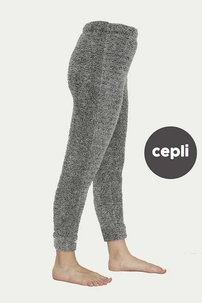 Cepli Lüx Pofuduk Polar Kışlık Pijama Altı pofcepli