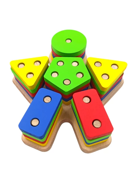 Minik Eller, Büyük Keşifler! Bebekli Ahşap Geometrik Bultak 18x16cm. - 3