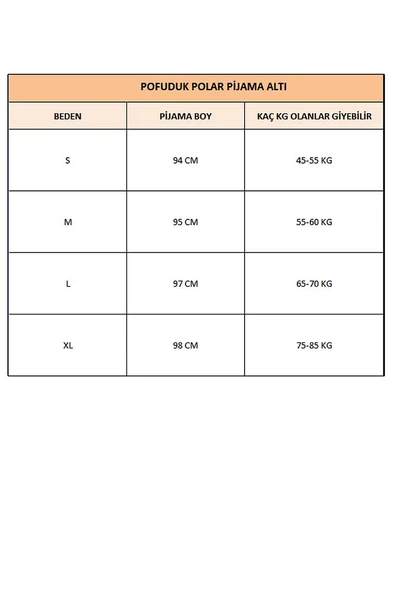 Cepli Lüx Pofuduk Polar Kışlık Pijama Altı pofcepli - 8