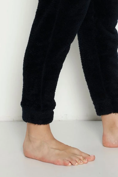 Cepli Lüx Pofuduk Polar Kışlık Pijama Altı pofcepli - 10