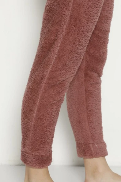 Cepli Lüx Pofuduk Polar Kışlık Pijama Altı pofcepli - 4