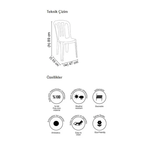 Papatya Buket Sandalye - 1. Kalite Plastik Bahçe Balkon Sandalyesi - 2