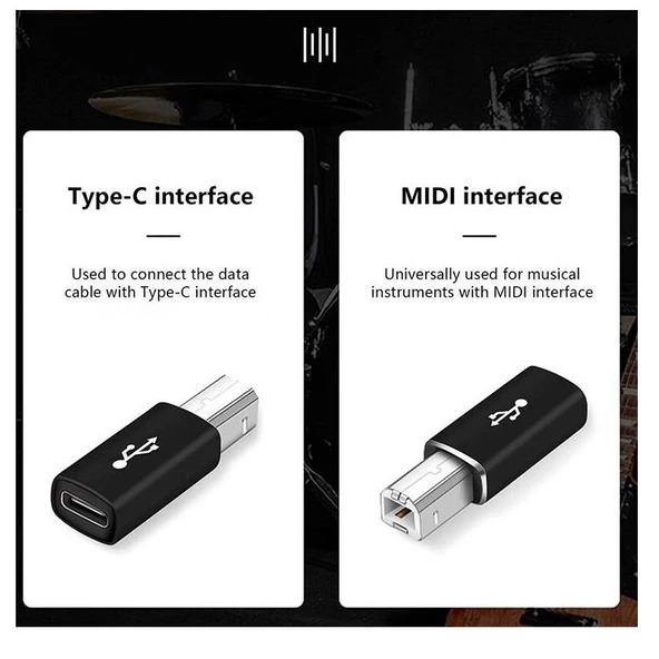 Type C To Usb B Midi Klavye Yazıcı Printer Çevirici Dönüştürücü Adaptör - 4