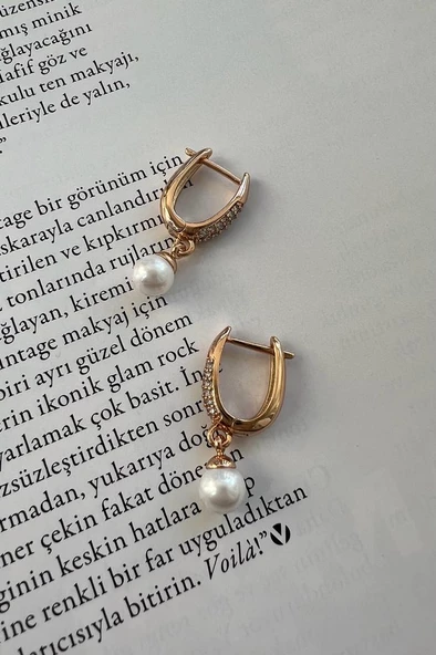 GRAZİE PEARLY ( ALTIN KAPLAMA KÜPE )