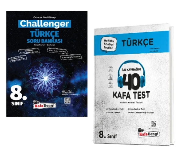 KAFA DENGİ YAYINLARI 8. Sınıf Challenger Türkçe Soru Bankası + Türkçe Kafa Test