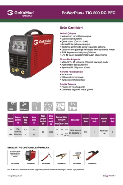 GEKA POWER PLUS TIG 200 DC PFC KAYNAK MAKİNASI - 2