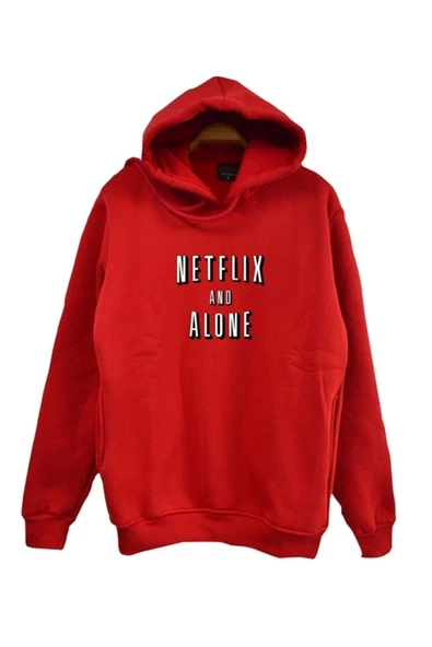 fame-stoned Netflix And Alone Baskılı Sweatshirt