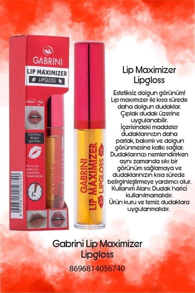 Dolgun Dudak Parlatıcı Ve Dolgunlaştırıcı Lip Maximizer Lipgloss 7ml