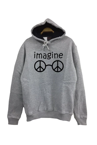 fame-stoned John Lennon Baskılı Kapüşonlu Sweatshirt