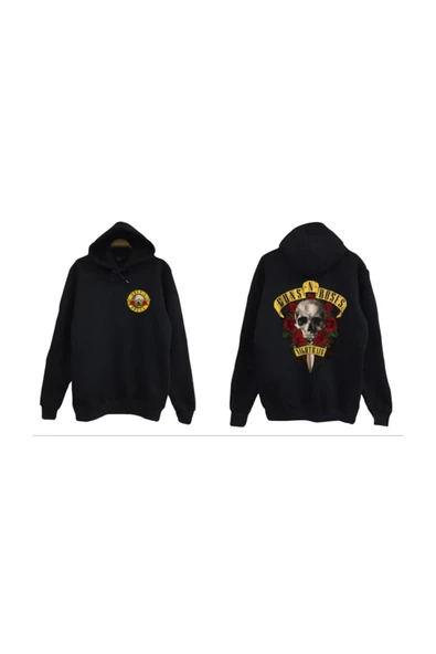 fame-stoned Guns N Roses Baskılı Kapüşonlu Sweatshirt