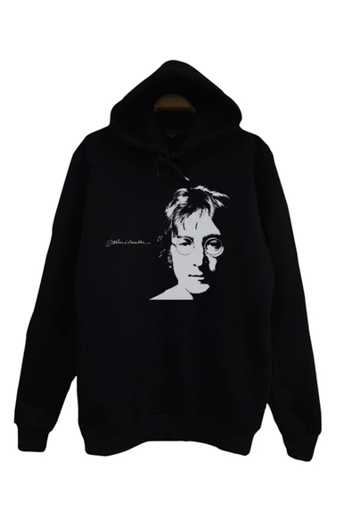 fame-stoned John Lennon Baskılı Kapüşonlu Sweatshirt