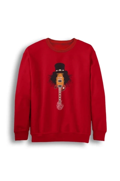 fame-stoned Gunsn'roses Slash Baskılı Bisiklet Yaka Sweatshirt