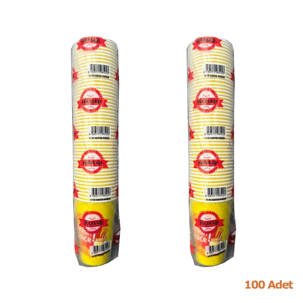 Dağyüce Kağıt Karton Bardak Tek Kullanımlık Çay Kahve Bardağı - 12 Oz - 50 Adetlik 2 Paket - 2
