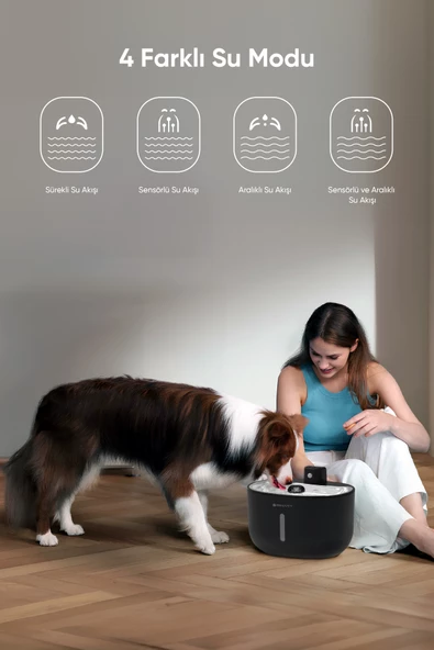 Şımart Akıllı Evcil Hayvan Sebili 3l Kapasite Ve Wi-fi Kontrollü Su Filtreleme - 5