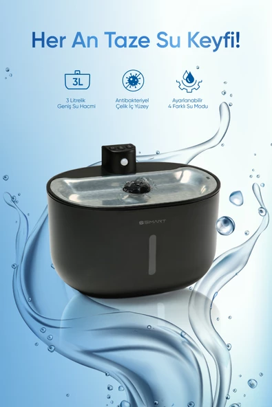 Şımart Akıllı Evcil Hayvan Sebili 3l Kapasite Ve Wi-fi Kontrollü Su Filtreleme - 2
