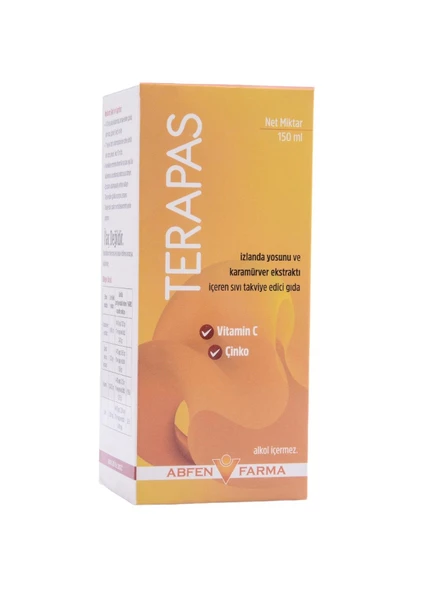 Terapas İzlanda Yosunu, Karamürver, Vitamin C Ve Çinko İçeren Şurup 150ml