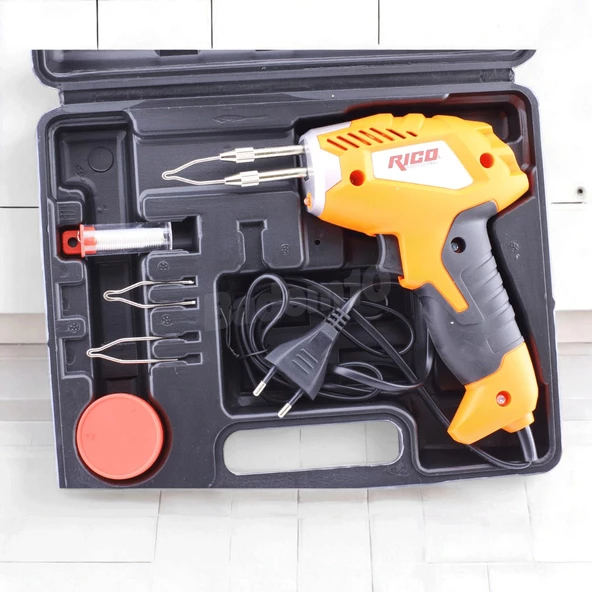 Rico Profesyonel Havya Tabancası Lehim Makinesi Havya Kalemi Tel Pasta Set Çantalı 100W KK1934 - Resim 3