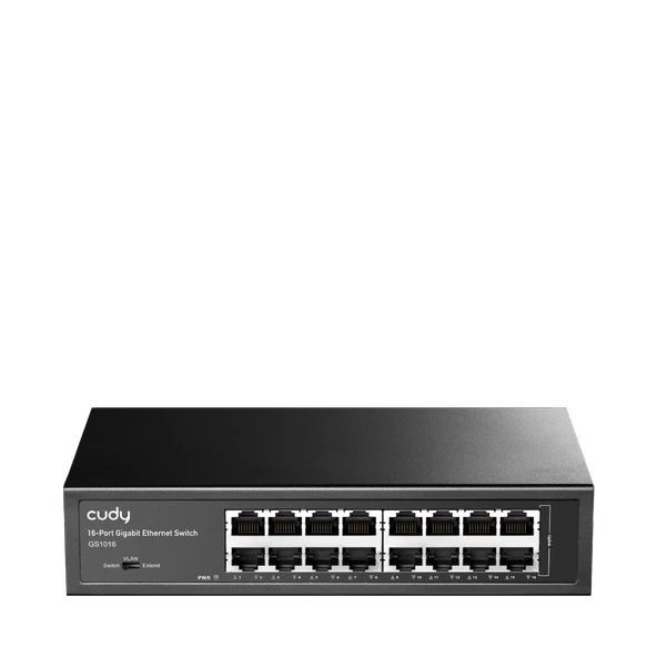 Cudy Switch 16 Port Gs1016 10/100/1000Mbps Vlan&Extend Mode 8" Rock-Mount Çelik Gigabit Ethernet