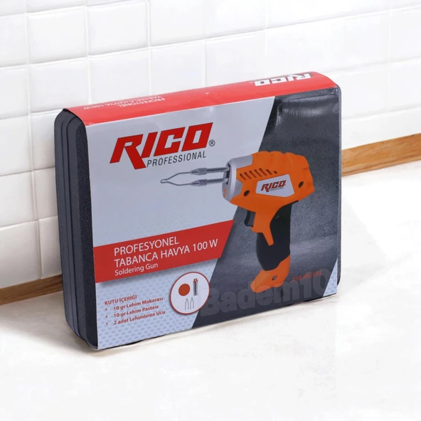Rico Profesyonel Havya Tabancası Lehim Makinesi Havya Kalemi Tel Pasta Set Çantalı 100W KK1934 - Resim 4
